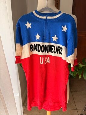 Vintage Woolistic Randonneurs USA Merino Wool Cycling Jersey Medium